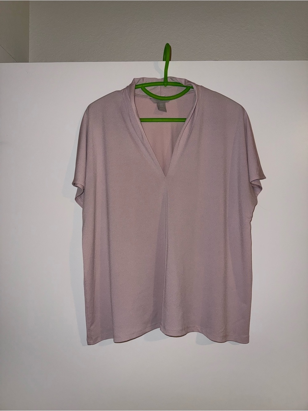 H&M Dusty Rose V-Neck Short Sleeve Blouse